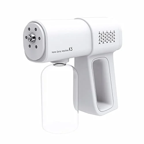 Nano Spray Machine K5 handheld rechargeable mist sprayer gun in white with blue light