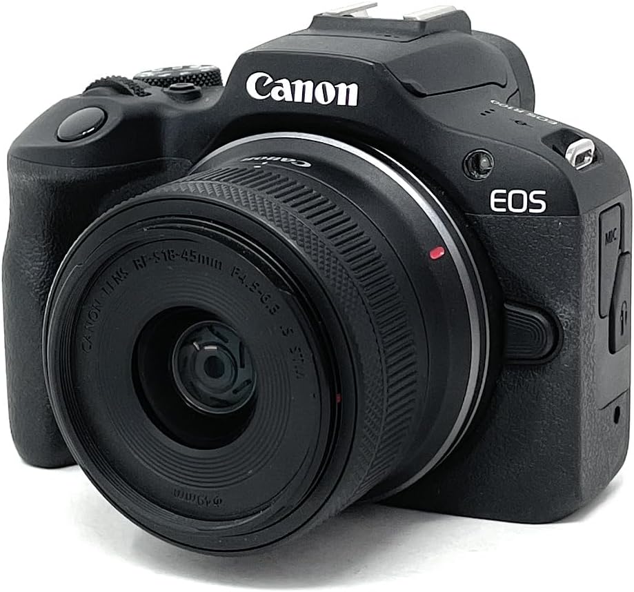 Canon EOS R100 mirrorless camera with the RF-S 18-45mm kit lens