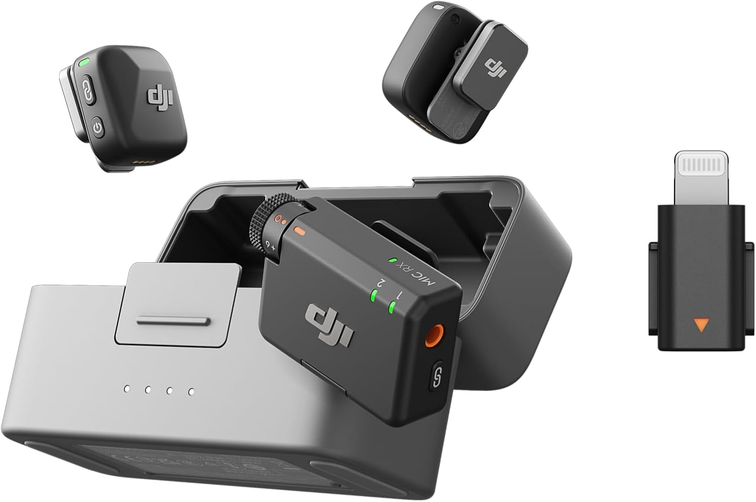 DJI Mic Mini wireless microphone kit with transmitter and USB-C receiver
