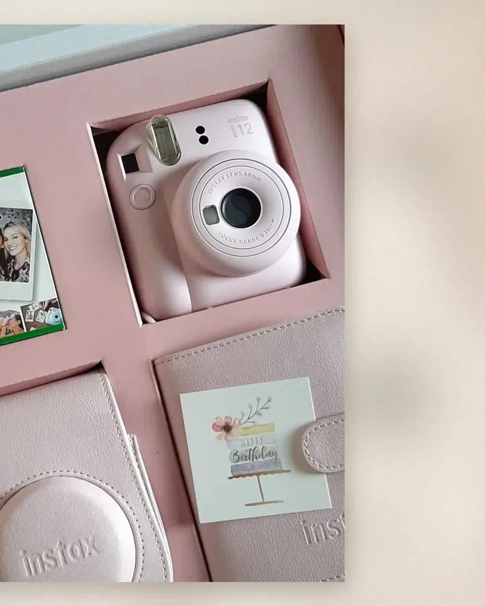 Instax Mini 12 case and photo album from the gift set
