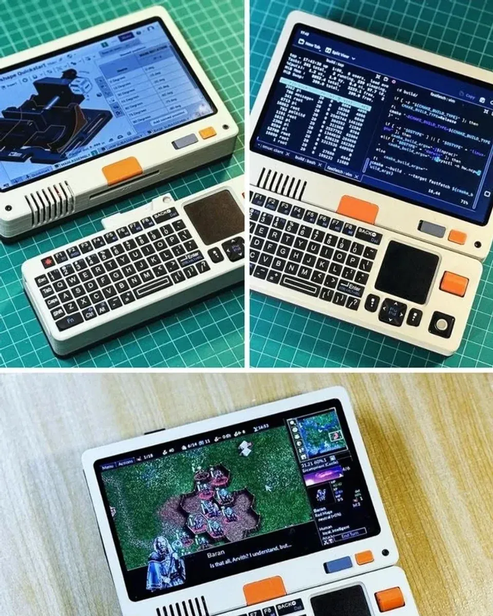 Pocket computer running Baldur’s Gate on touchscreen