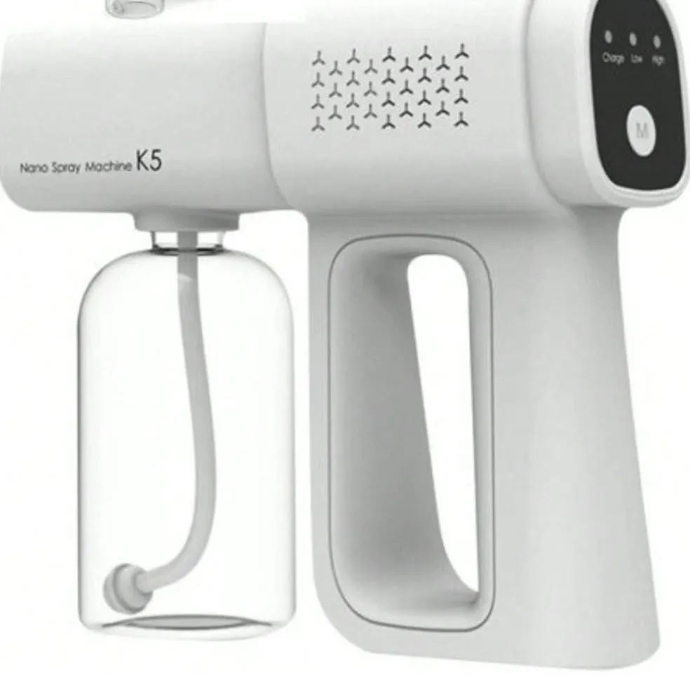 Close view of the K5 nano spray machine body showing the digital mode panel and the nano atomizer texture