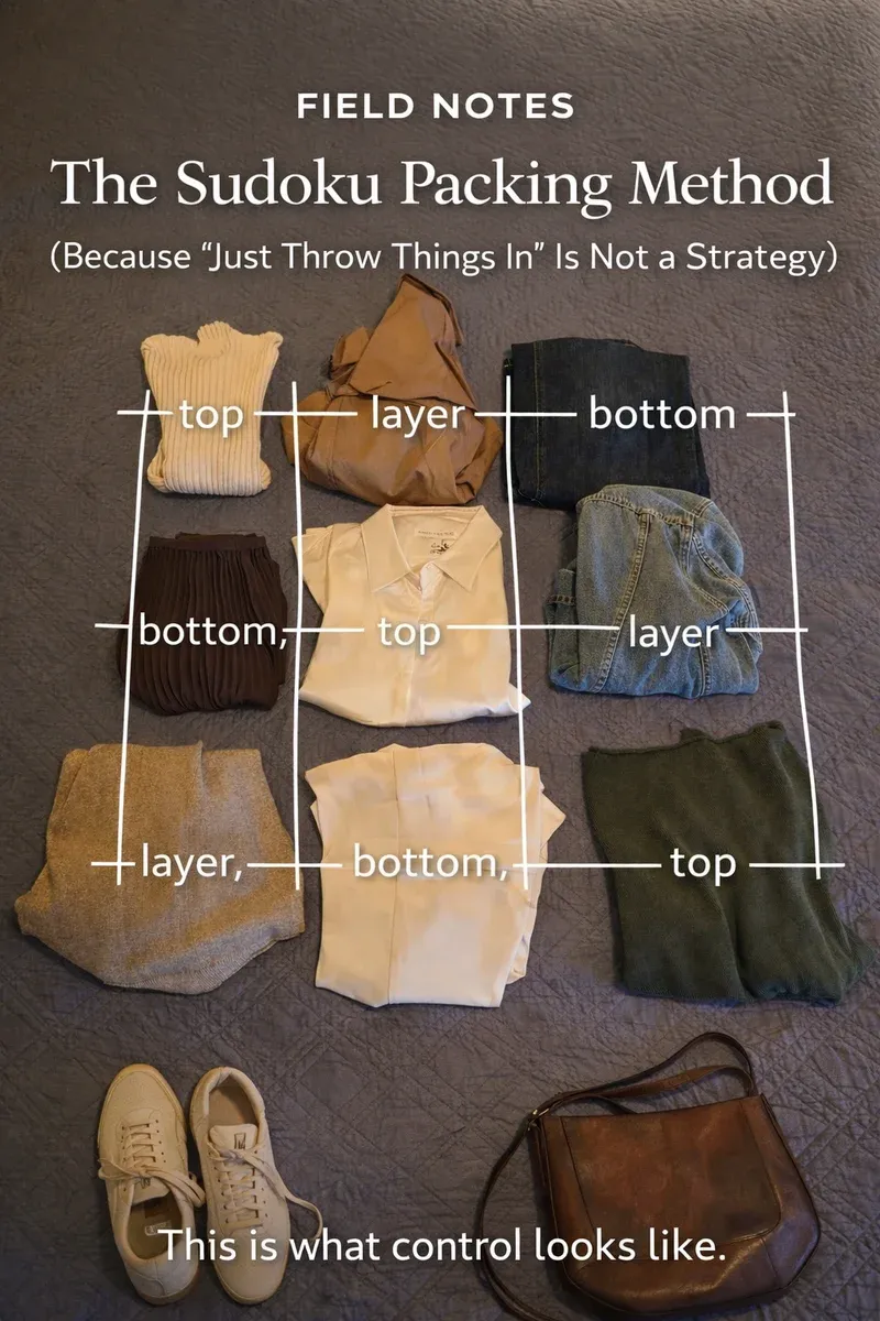 The Sudoku packing method showing the 3x3 grid layout
