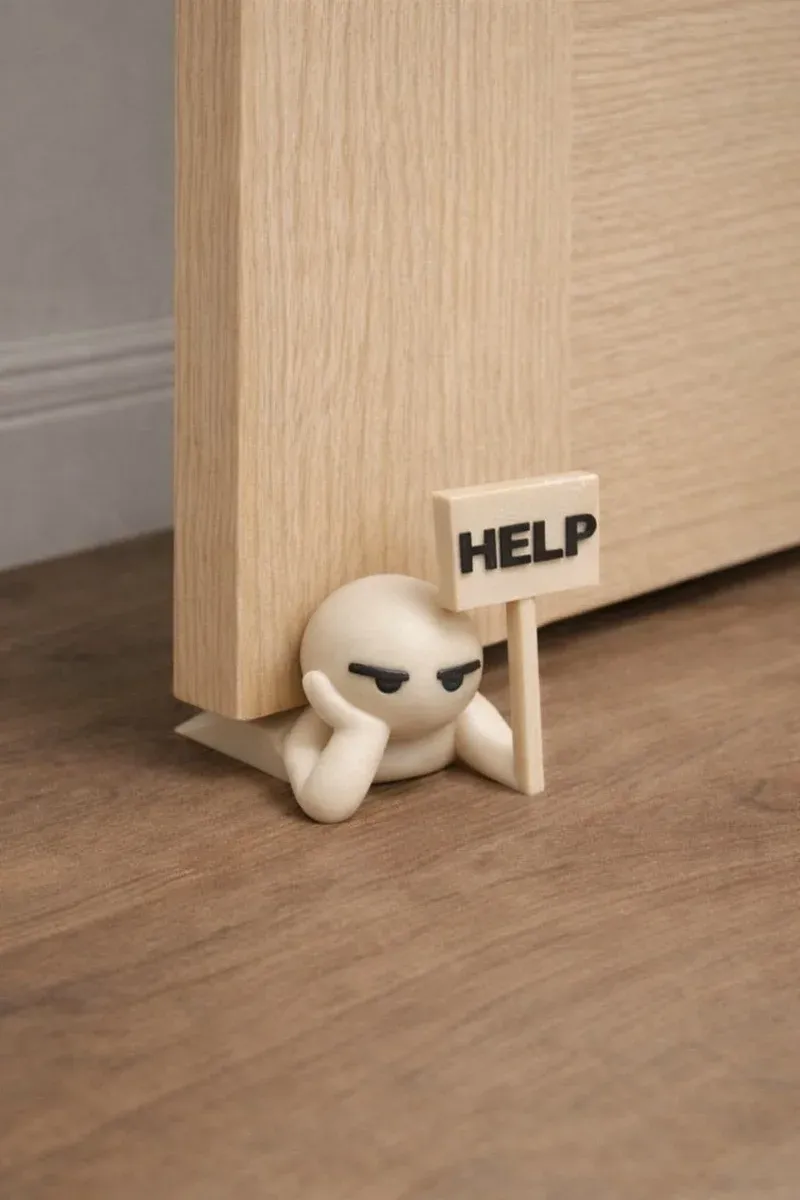 Black and white cat shelf hooks hanging from shelf with keys and lantern