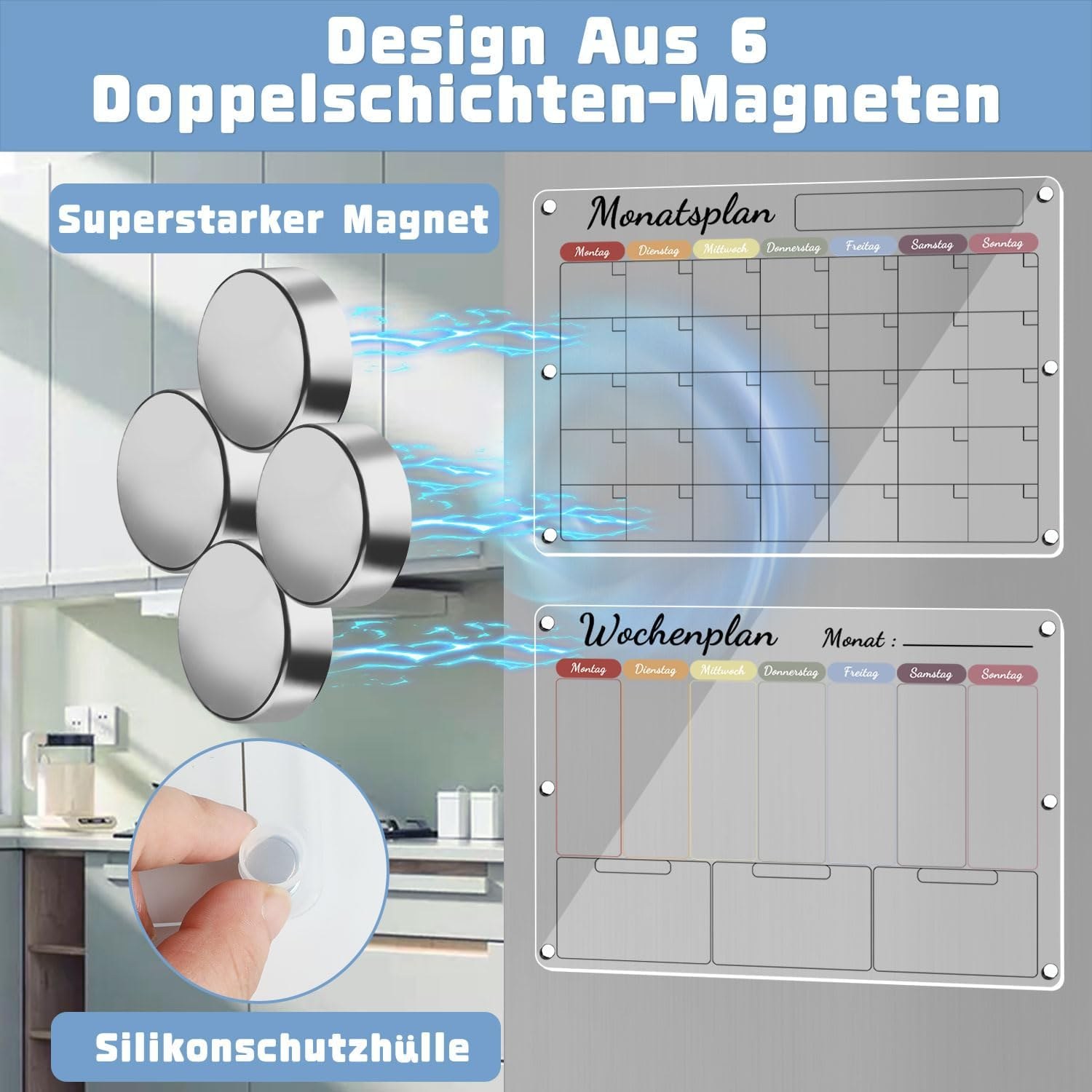 Listing photo showing the double-layer magnets with their silicone protective covers