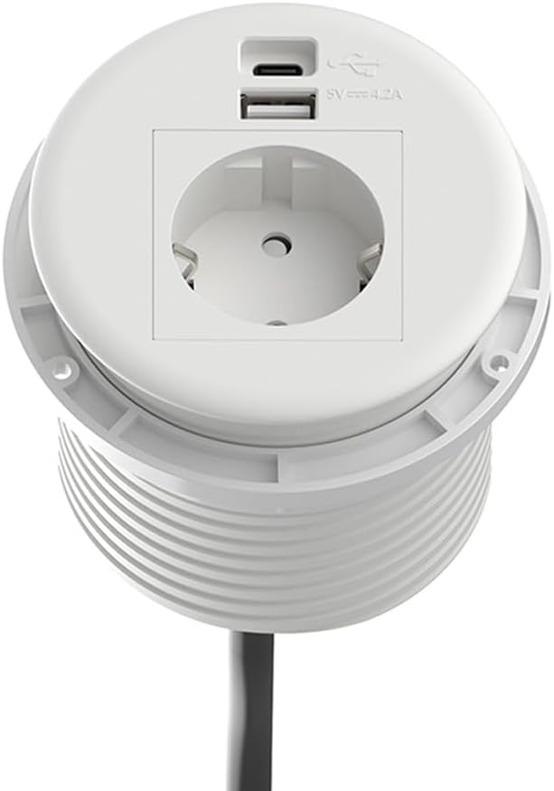 Elbe Inno recessed tabletop socket with USB-C and USB-A outputs